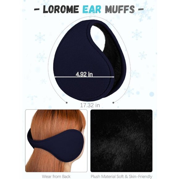 Women Blue Knit Beanie Hat, Gloves, Scarf & Ear Warmer Set - Winter - Picture 5 of 7